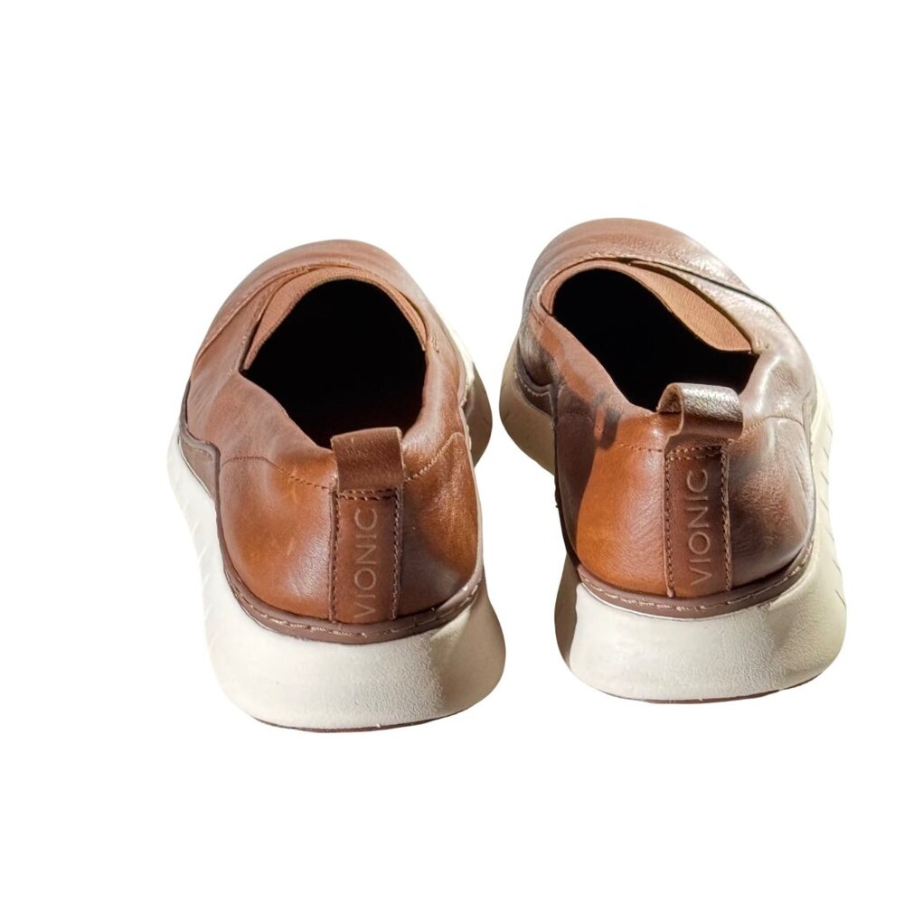 Vionic Fresh Liden Womens Casual Slip-On Shoes Size 7 Brown Leather With White R - Picture 4 of 11